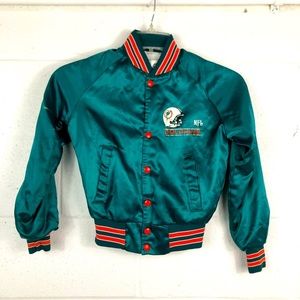 Vintage chalk line youth boys girls Miami dolphins satin jacket size 10 12